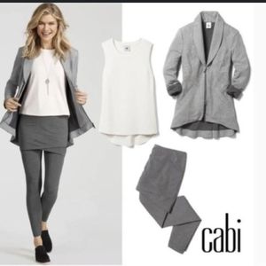 CAbi Gray & White Striped Multi Zip Jacket / Blazer - Large - Super Soft!